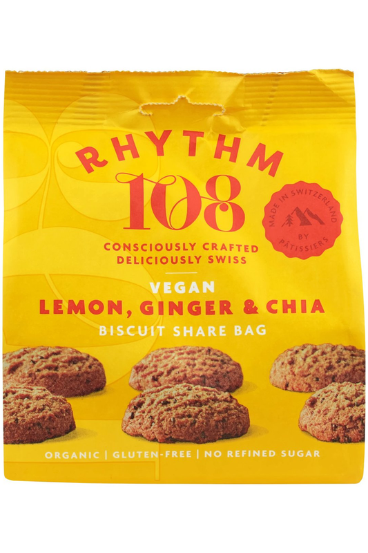Organic Lemon Chia Tea Biscuit Share Bag 135g (Rhythm 108)