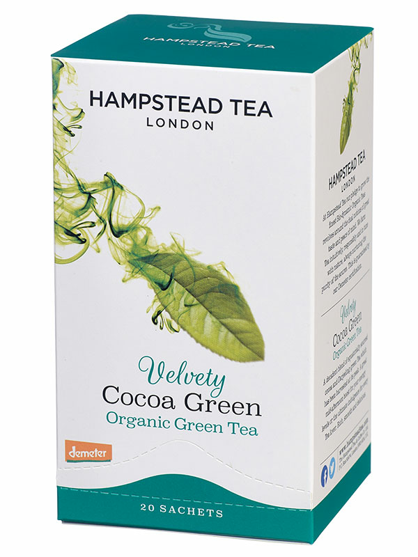 Cocoa Green Tea, Organic Tea 20 Bags (Hampstead Tea)