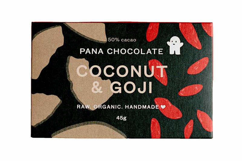 Coconut & Goji 50% Cacao Bar, Organic 45g (Pana Chocolate)