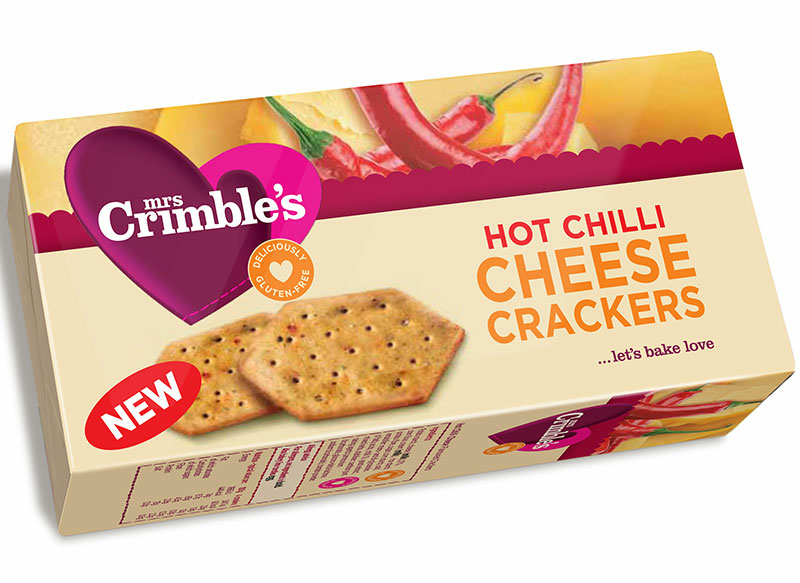 Hot Chilli Cheese Crackers, Gluten-Free 130g (Mrs Crimble's)