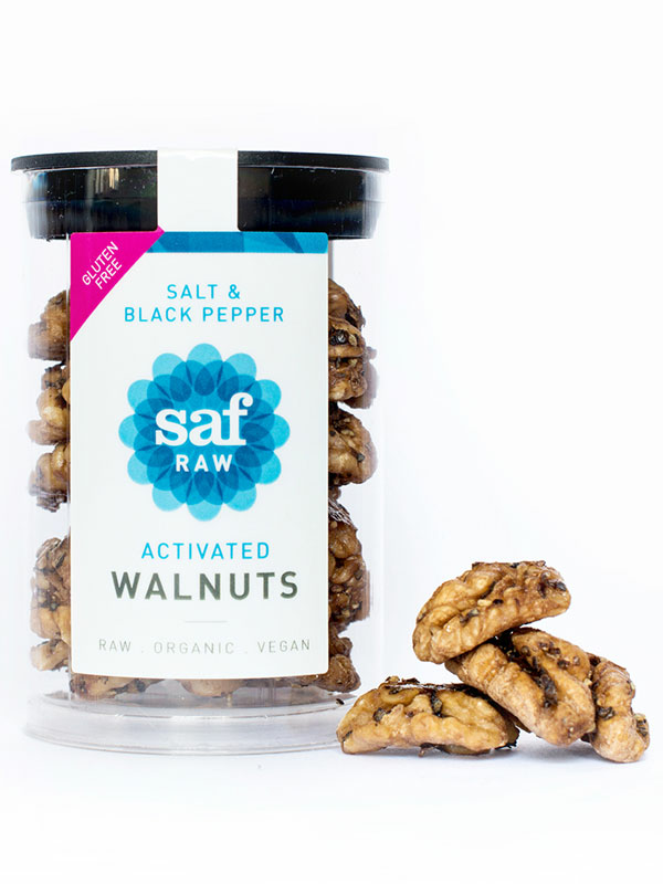 Salt & Black Pepper Activated Walnuts, Organic 50g (Saf Raw)
