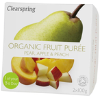 Organic Fruit Puree Pear, Apple & Peach (2x100g) (Clearspring)