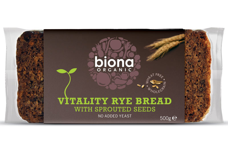 Vitality Rye Bread with Sprouted Seeds, Organic 500g (Biona