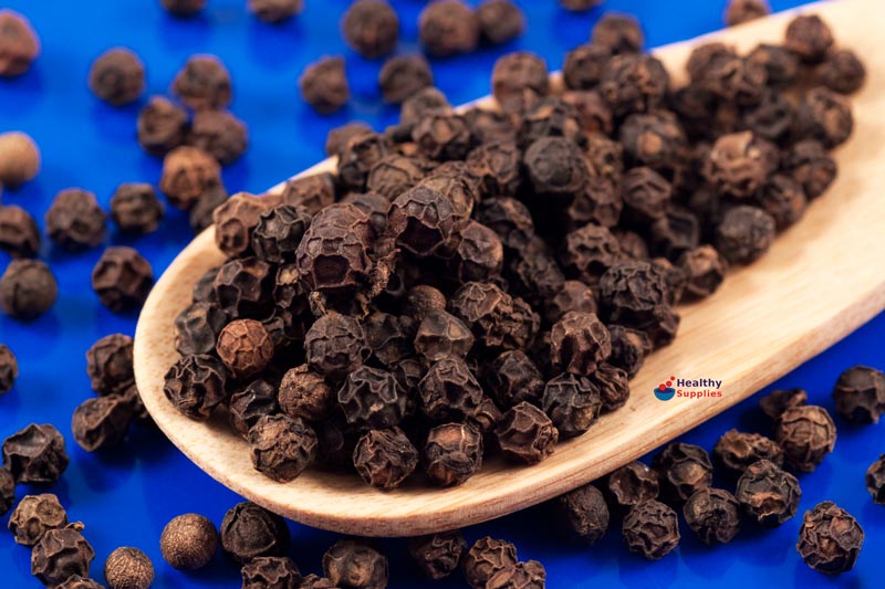 Black Peppercorns with Mill, Organic 55g (Just Natural Herbs) Healthy