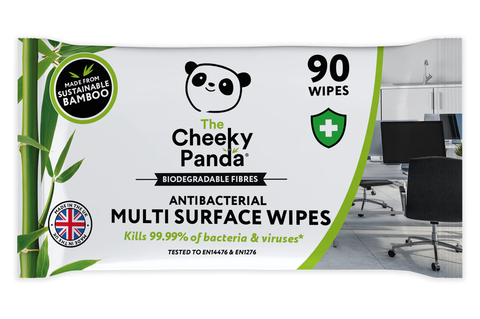 Bamboo Antibacterial MultiSurface Wipes x 90 (Cheeky Panda) Healthy Supplies