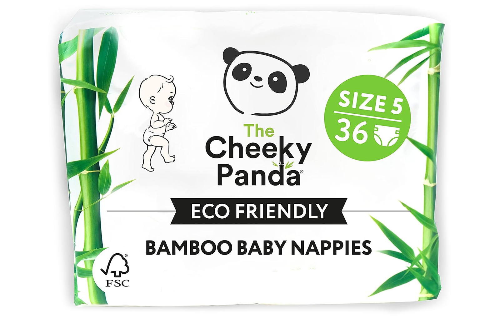 Bamboo Nappies Size 5 x 36 Nappies (Cheeky Panda) Healthy Supplies