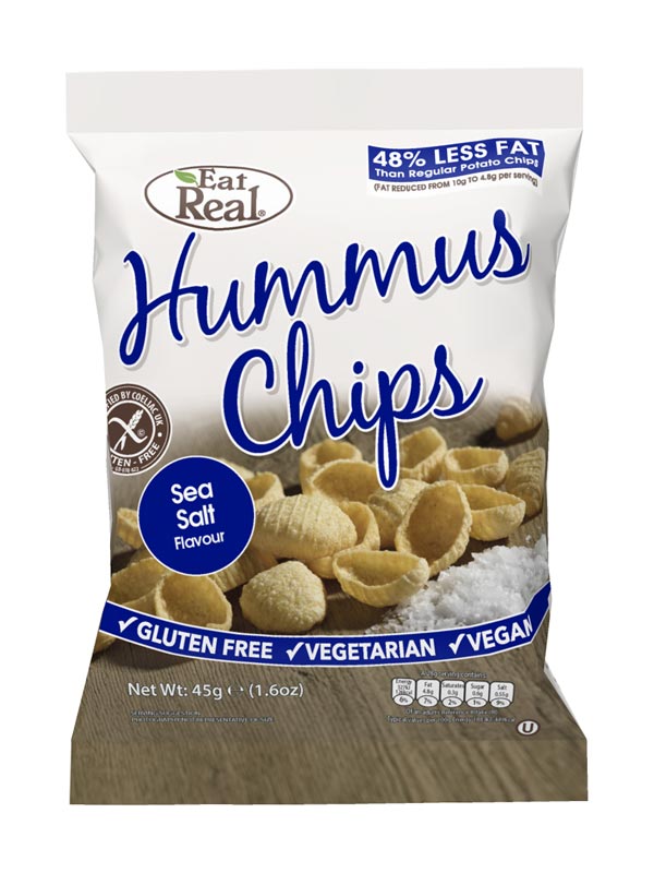 Hummus Chips with Sea Salt 45g (Eat Real) HealthySupplies.co.uk. Buy