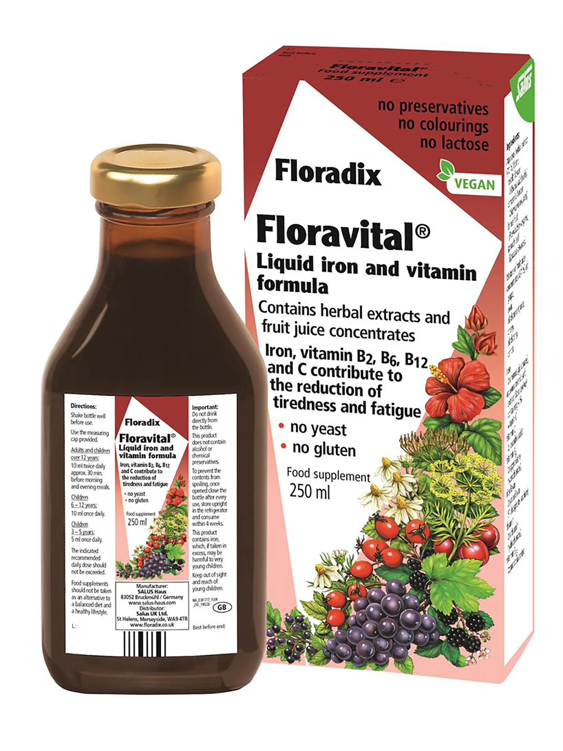 Floravital Liquid Iron Formula 250ml Floradix Healthy Supplies