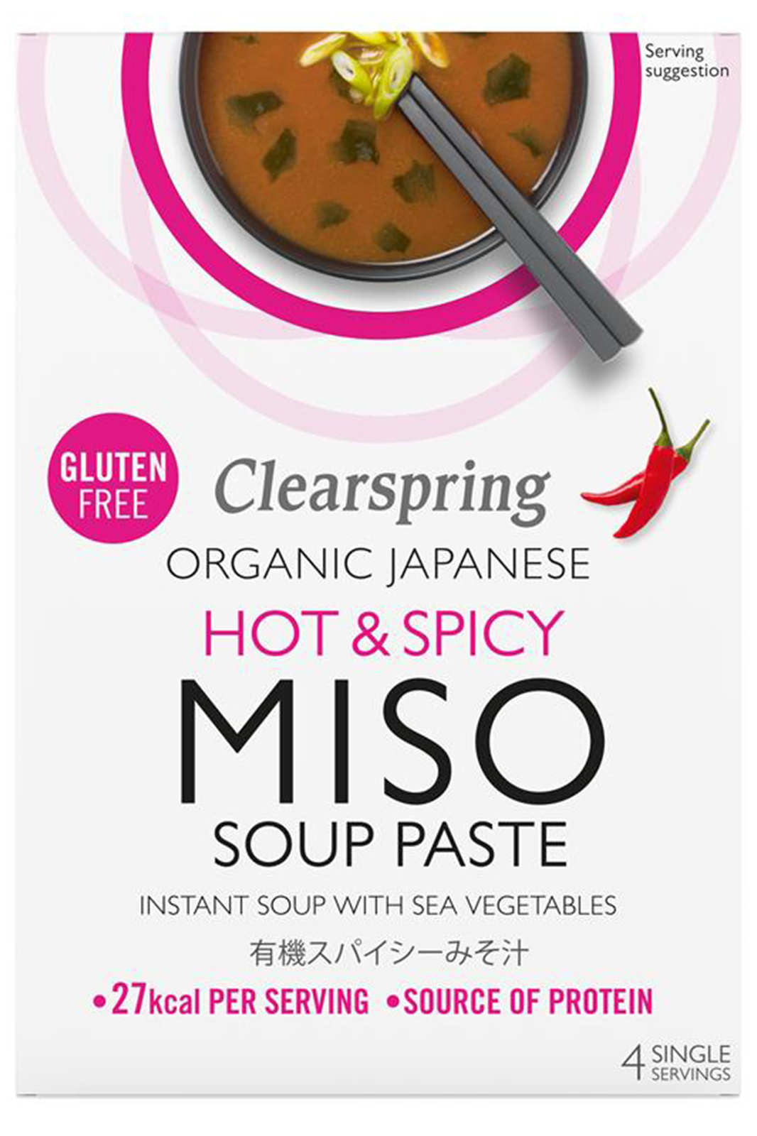 Organic Hot & Spicy Instant Miso Soup Paste 60g (Clearspring) Healthy