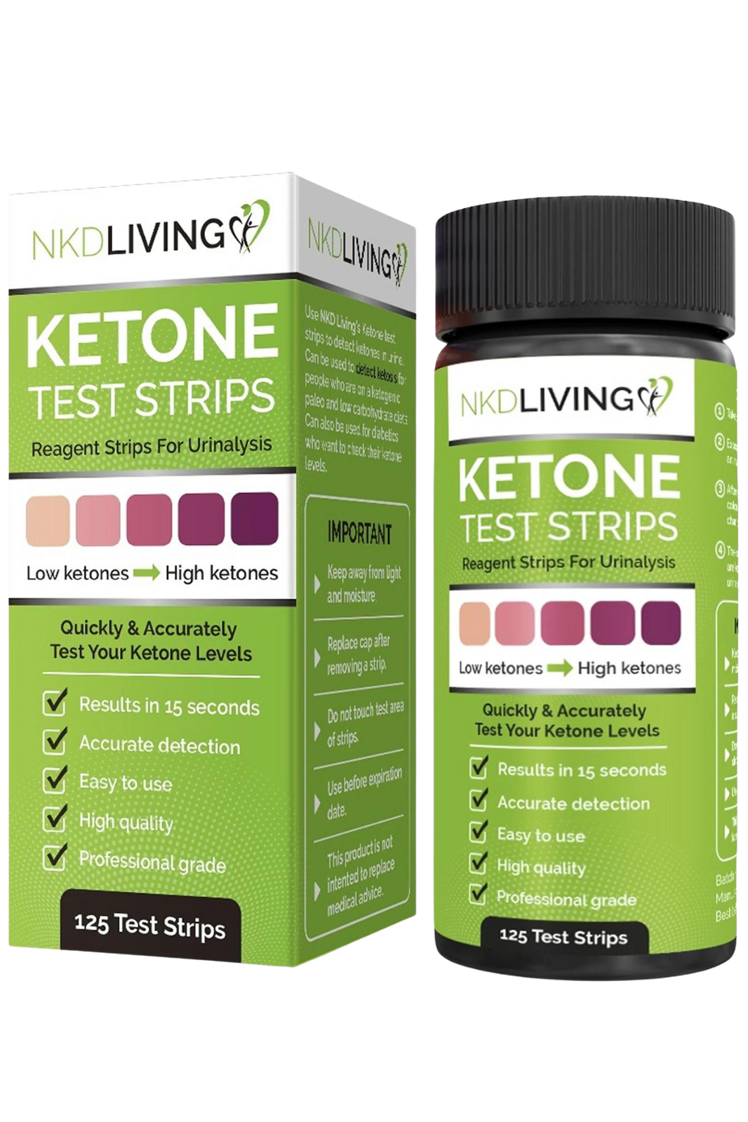 Ketone Test Strips 120 Strips (NKD Living) Healthy Supplies