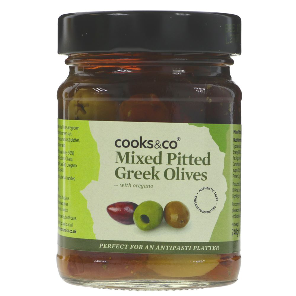 Mixed Pitted Greek Olives 240g (Cooks and Co) Healthy Supplies