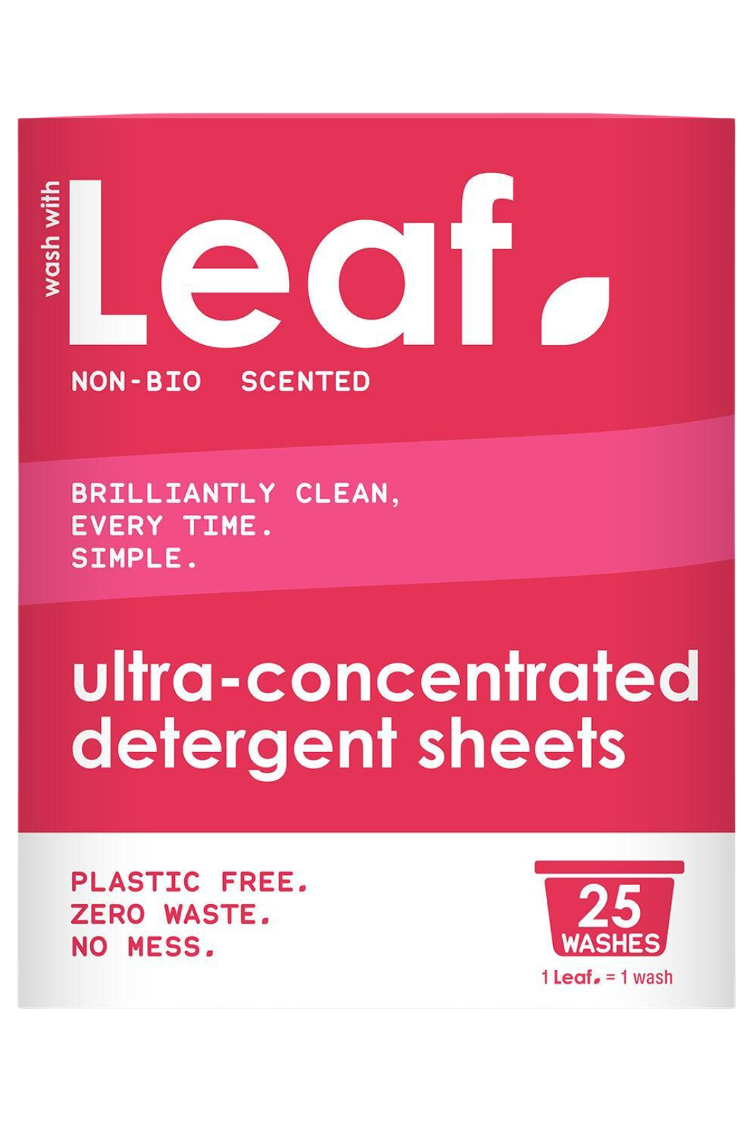 Non Bio Laundry Detergent Sheets 25 Pack (Wash With Leaf) Healthy