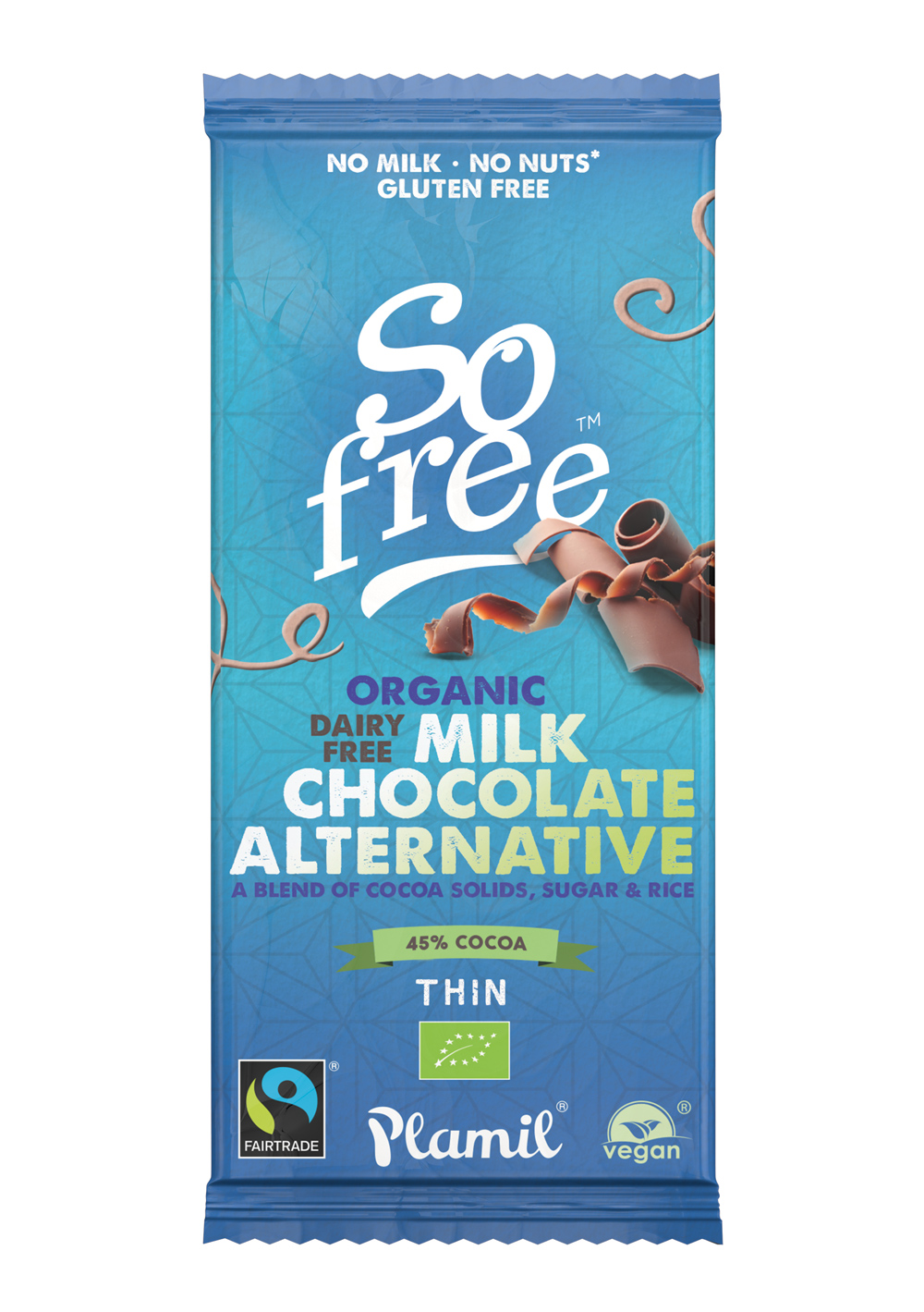 So Free Milk Chocolate Alternative, Organic 80g (Plamil) Healthy Supplies