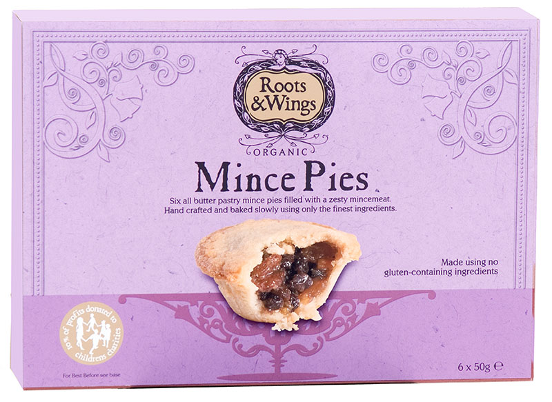 All Butter Mince Pies, Gluten Free, Organic 6 x 50g (Roots & Wings