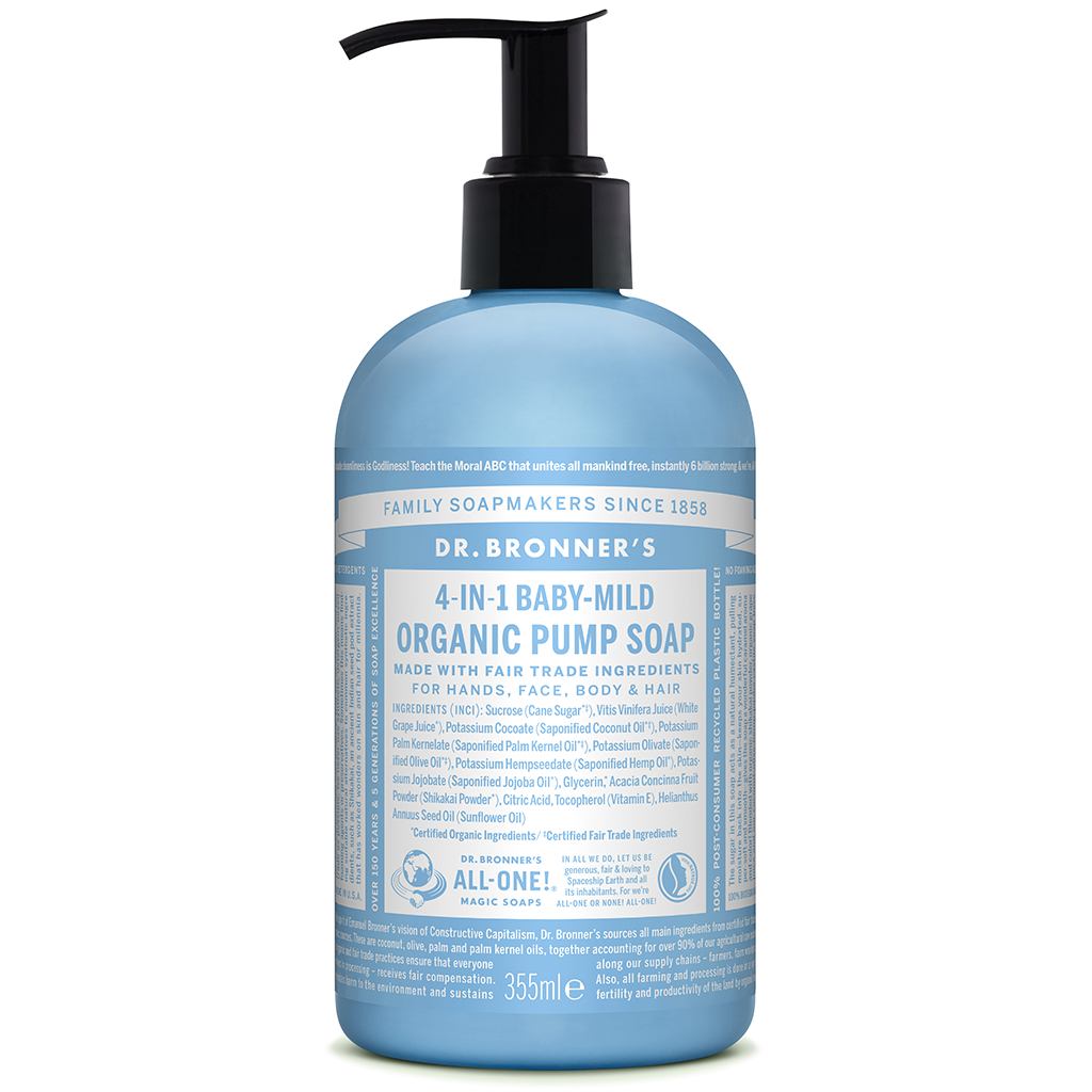 Organic Sugar Soap Baby Mild Unscented 355ml (Dr. Bronner's) | Healthy