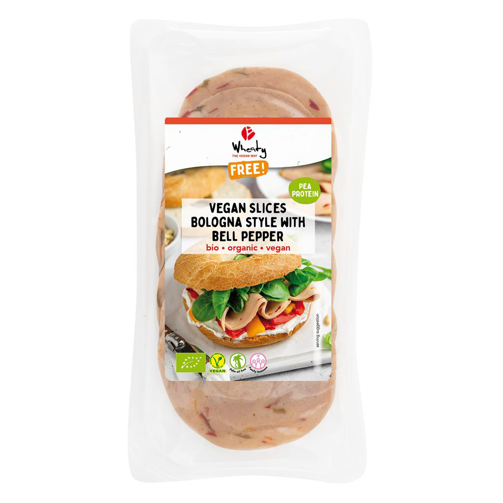 Organic Vegan Slices Bologna Style with Bell Pepper 80g (Wheaty