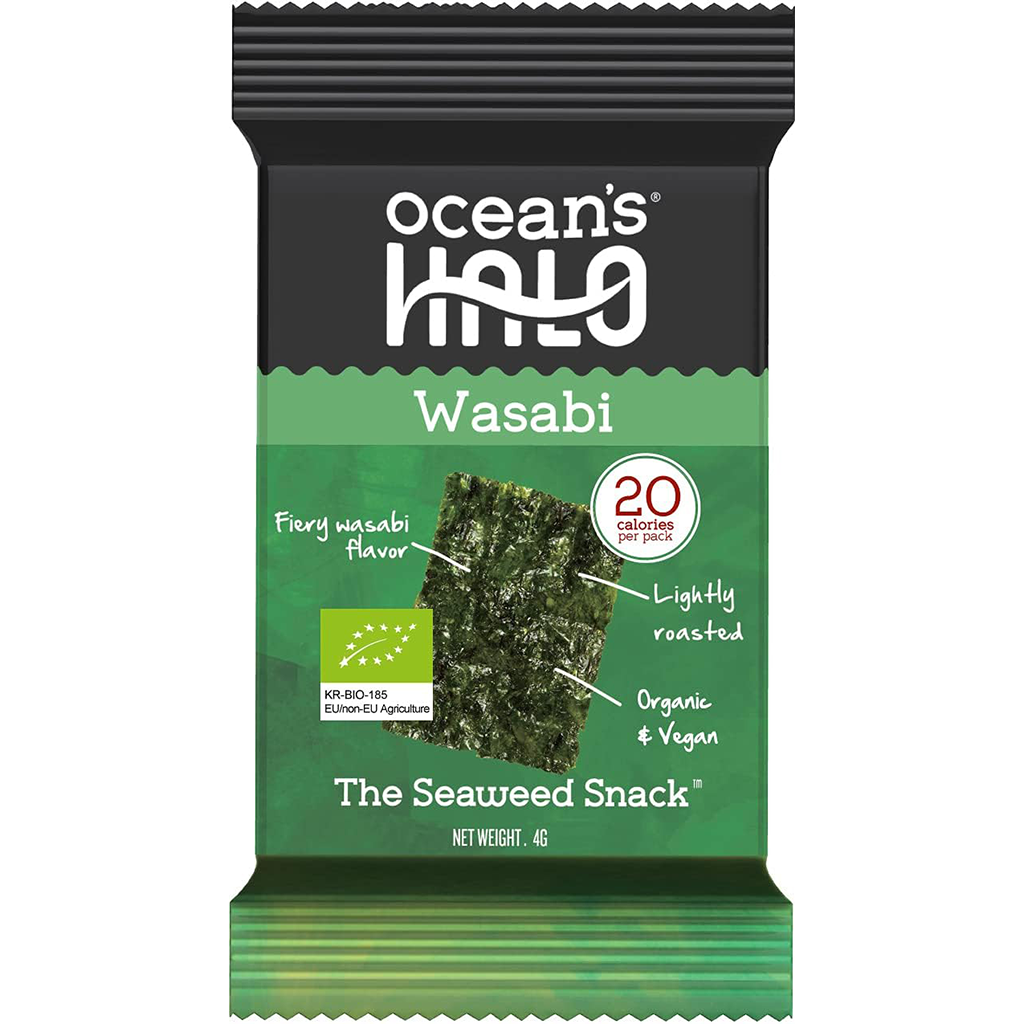 Organic Wasabi Seaweed Snack 4g (Ocean's Halo) Healthy Supplies