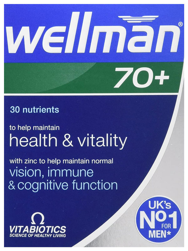 Vitabiotics Wellman 70 Health,Vitality,Vision Multi-Vitamin Mineral 30 Nutrients 