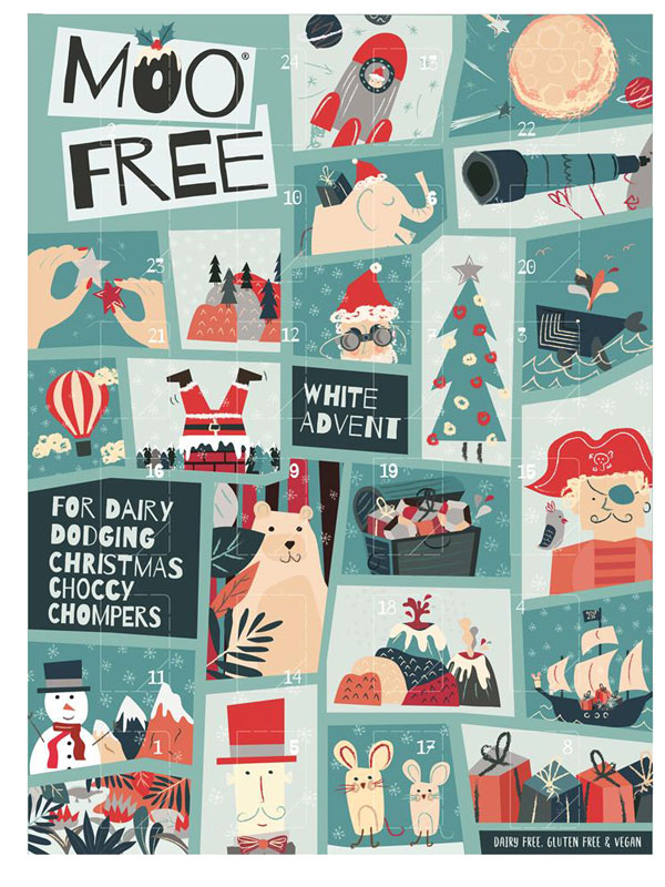 Dairy-Free White Chocolate Advent Calendar 70g (Moo Free) | Healthy Supplies