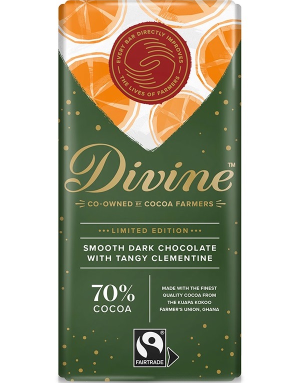 Dark Chocolate with Clementine 90g (Divine Chocolate)