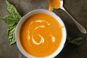 Creamy Tomato and Basil Soup (via heatherchristo.com)