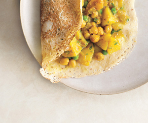 Rava Dosas with Potato Chickpea Masala (via epicurious.com)