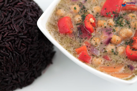 Thai Green Chickpea Curry with Black Rice