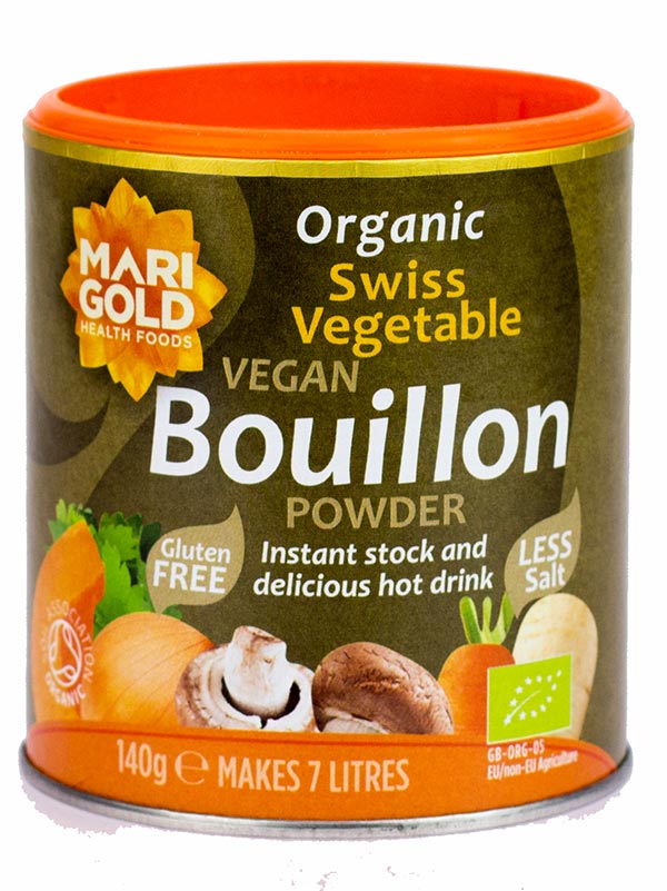 Organic Vegan Bouillon Powder, Gluten-Free, Less Salt 140g (Marigold)
