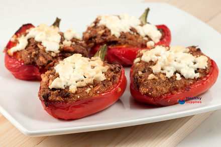 Harissa Amaranth Stuffed Peppers