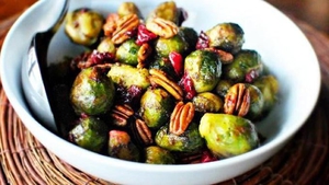 Roasted Brussel Sprouts, Cranberries and Pecans (via tablespoon.com)