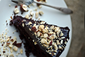 Chocolate, Hazelnut and Avocado Cake (via scalingbackblog.com)