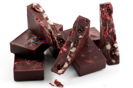 Dark Chocolate Mini-Bars with Raspberries &#038; Nuts