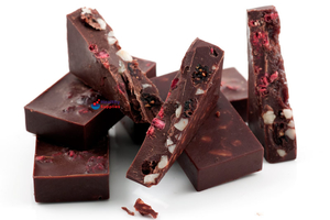 9) Raw Dark Chocolate with Raspberries