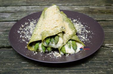 Green Asparagus Pancakes with Vegan Cheese