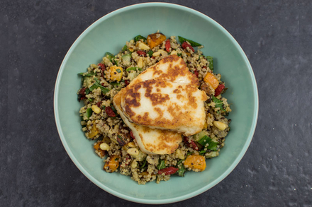 Quinoa Salad with Halloumi