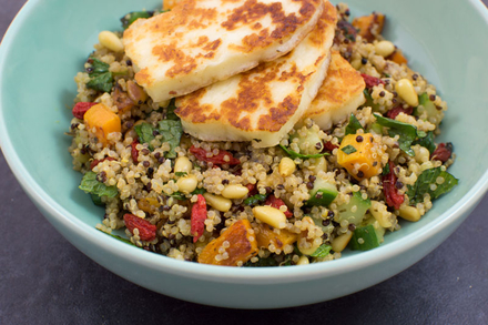 Quinoa Salad with Halloumi