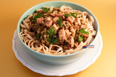Linguine with Ham & Green Sauce