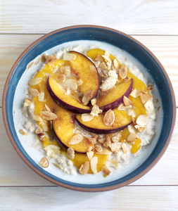 Mango Puree, Peach and Toasted Almonds (via foodforaking.com)