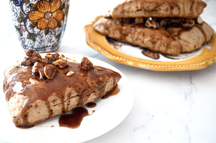 Vegan Scones with Nuts & Maple Caramel