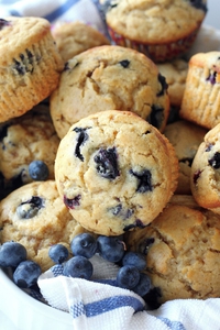 Honey Blueberry Muffins (via bakerbynature.com)