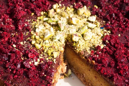 Pistachio Cherry Choc Cheesecake