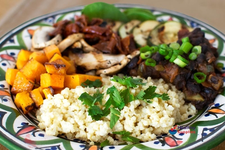 Roasted Veg and Bean Millet Salad