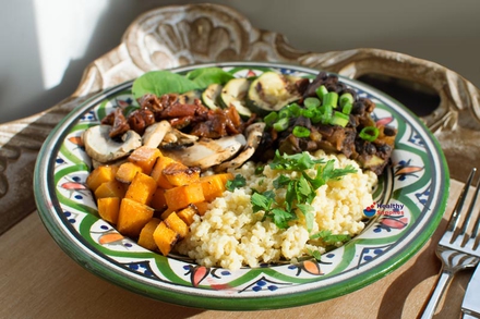 Roasted Vegetable, Bean and Millet Salad