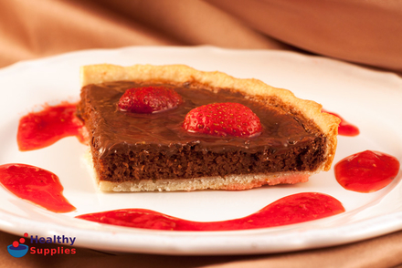 Chocolate and Strawberry Semolina Tart