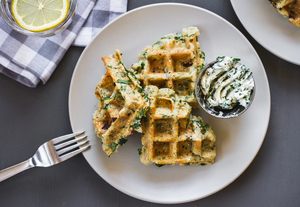 Savoury Quinoa Waffles (via edibleperspective.com)