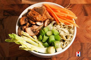 Braised Tofu Power Bowl with Bean Noodles