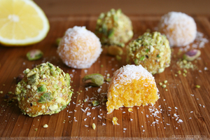 Apricot ‘truffles’ with pistachios and coconut (via talesofakitchen.com)