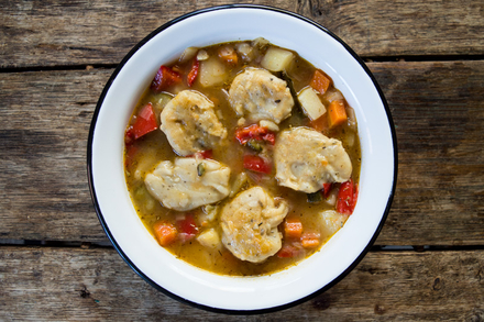 Vegan Stew with Herby Gluten-Free Dumplings