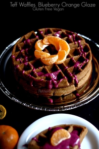 Teff Waffles with Blueberry, Orange Glaze (via petiteallergytreats.blogspot.co.uk)