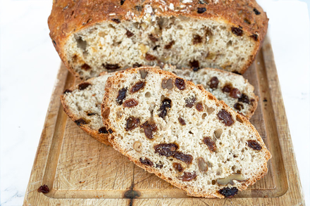 Walnut and Raisin No-Knead Bread